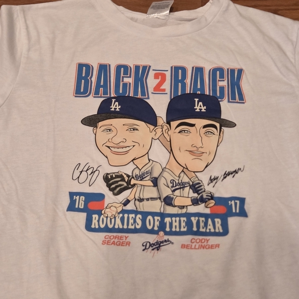 LA Dodgers Back To Back Rookies Of The Year Seager Bellinger Shirt 2016 2017
